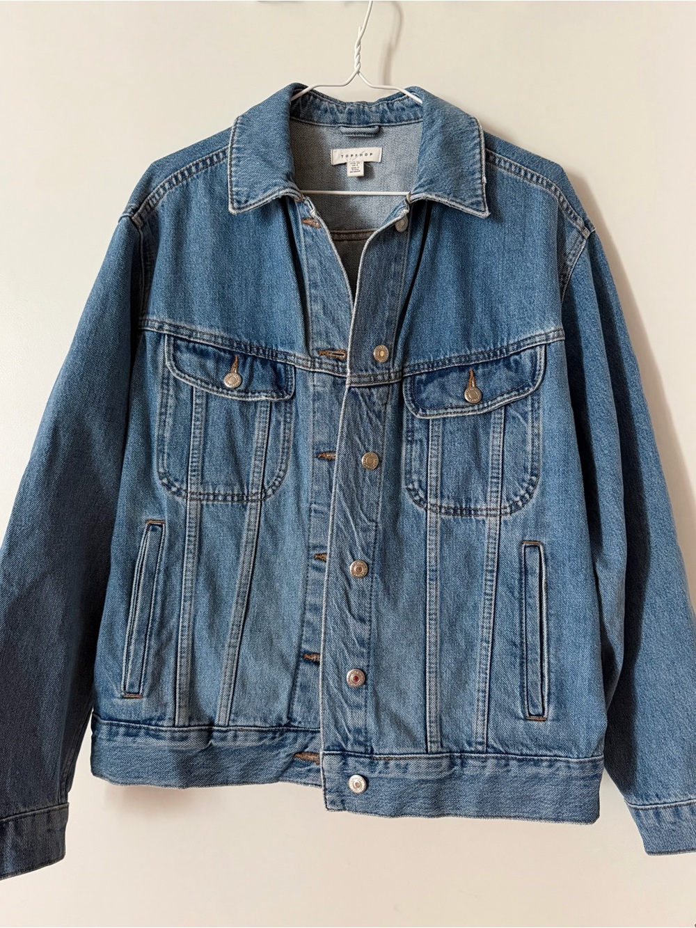Topshop Blue Denim Jacket - Relaxed Fit